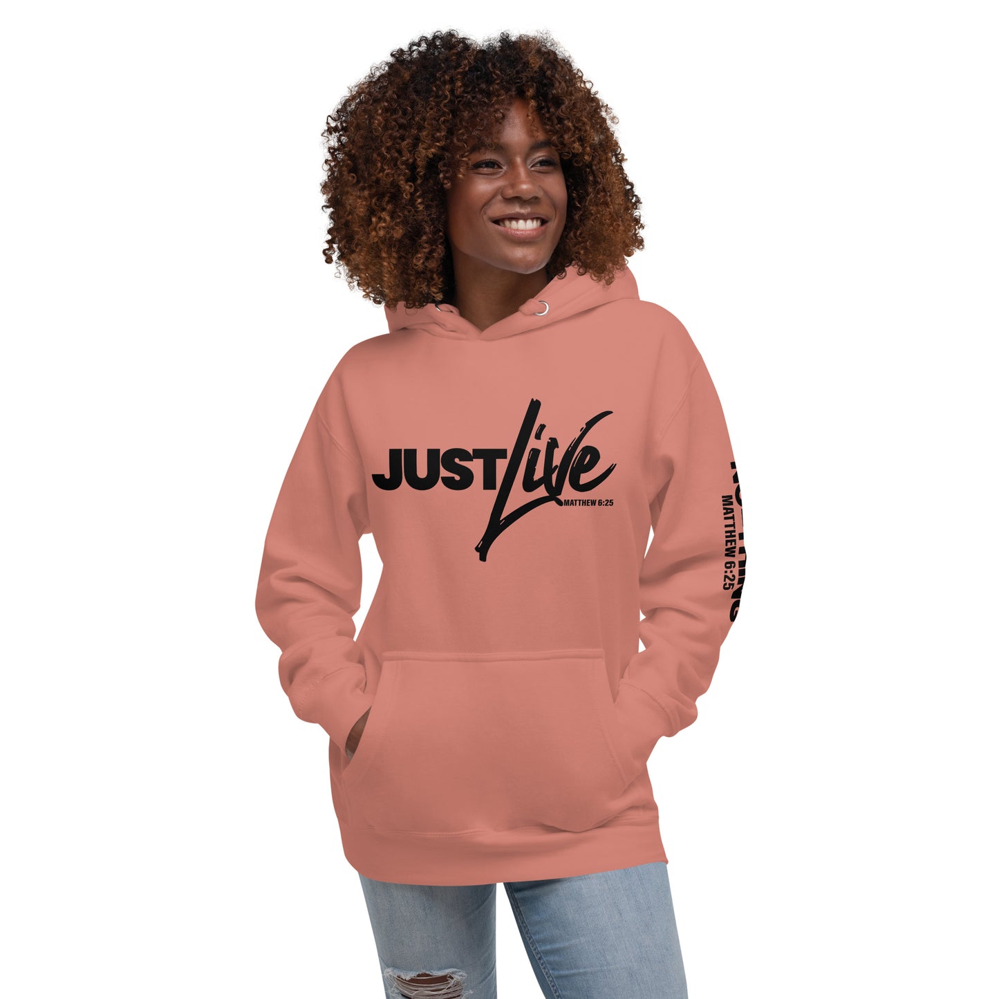 Just Live Hoodie Black Letters