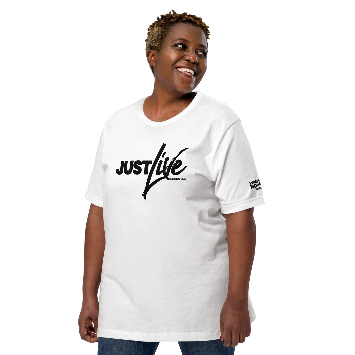 Just Live T-shirt Black Lettering